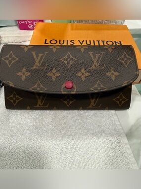 Louis Vuitton Monogram Continental Wallet with Red Snap